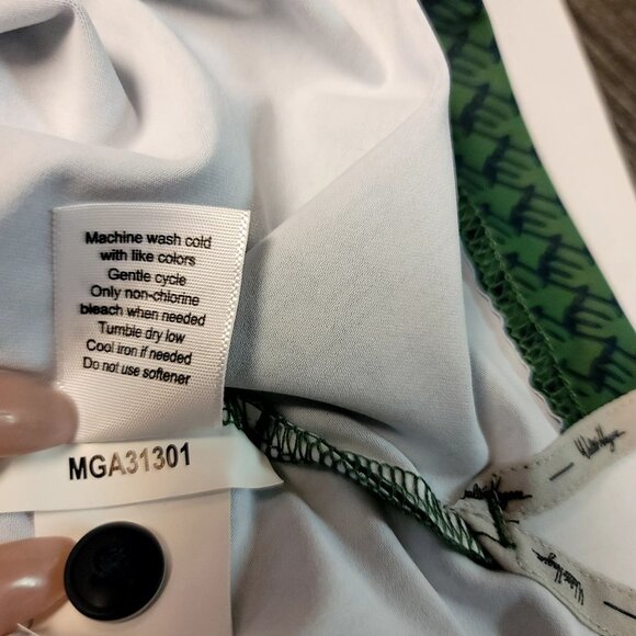 Walter Hagen Mens Small Performance 11 Golf Polo Houndstooth Print Olive Green - Picture 10 of 10